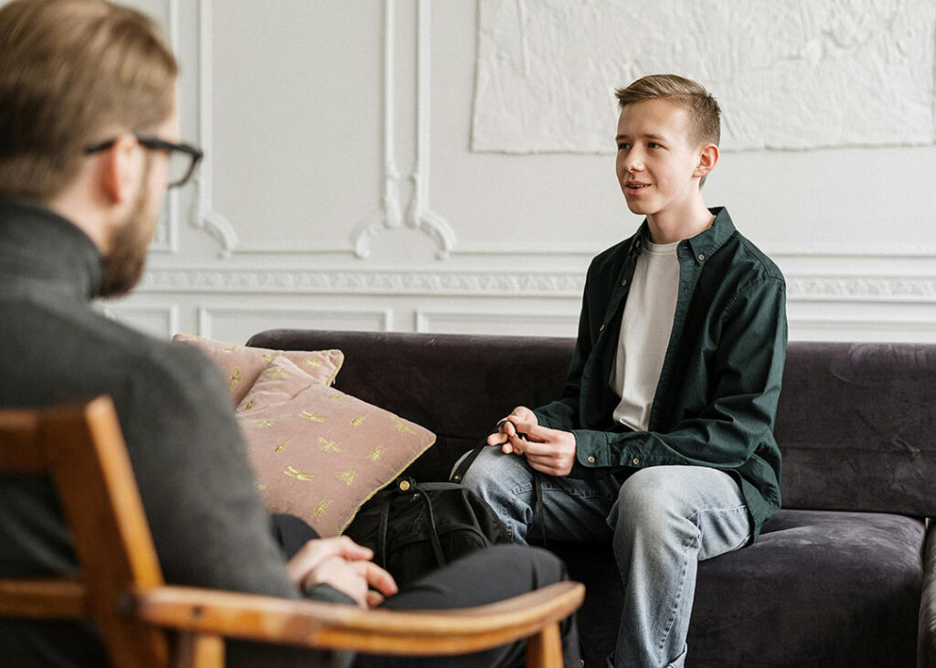 young person receiving mental health care